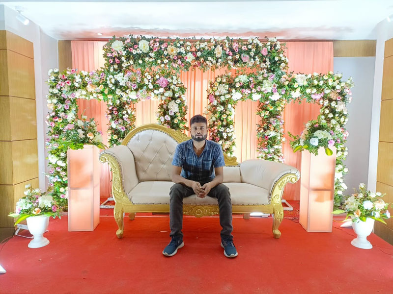 Bed of Flowers Wedding Decoration