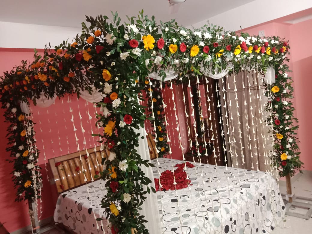Bed of Flowers Wedding Decoration